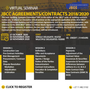 JBCC Agreements/Contracts 2018/2020 - Virtual Seminar